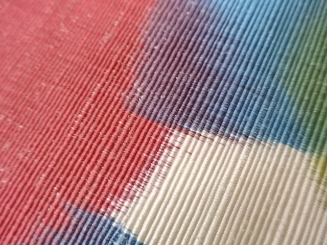  手織り紬抽象模様名古屋帯